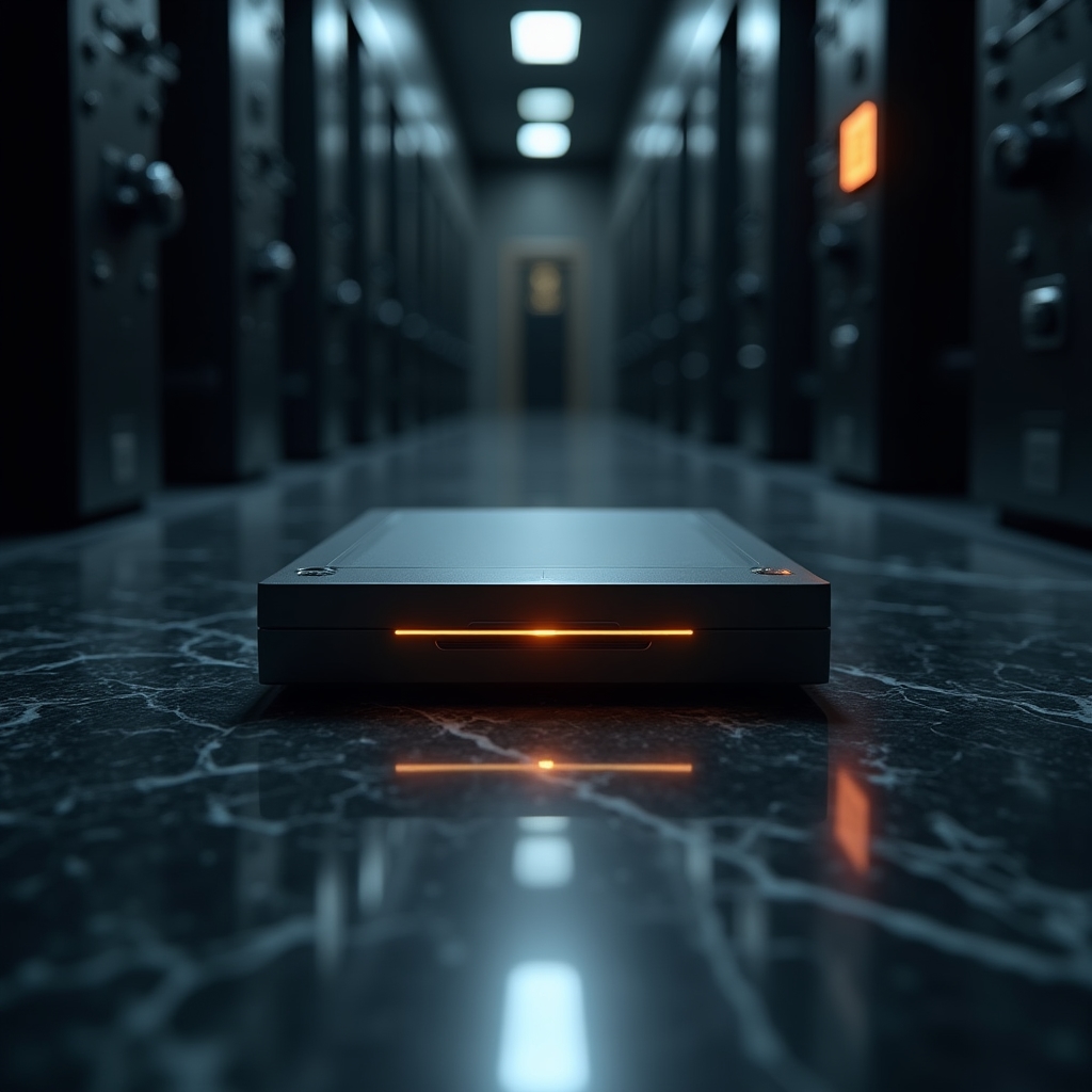 Cold wallet hardware storage device in secure vault environment